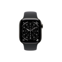 Produktbild för Apple Watch Series 11 (GPS + Cellular) - skiffer titan - smart klocka med sportband - svart - 64 GB