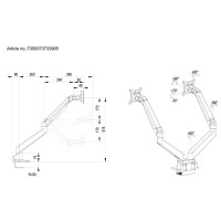 Produktbild för Multibrackets M VESA Gas Lift Arm Dual Side by Side monteringssats - justerbar arm - för 2 LCD-bildskärmar - svart