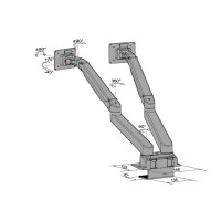 Produktbild för Multibrackets M VESA Gas Lift Arm Dual Side by Side monteringssats - justerbar arm - för 2 LCD-bildskärmar - svart