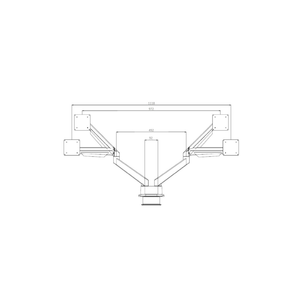 Produktbild för Multibrackets M VESA Gas Lift Arm Dual Side by Side monteringssats - justerbar arm - för 2 LCD-bildskärmar - svart