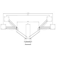 Produktbild för Multibrackets M VESA Gas Lift Arm Dual Side by Side monteringssats - justerbar arm - för 2 LCD-bildskärmar - svart