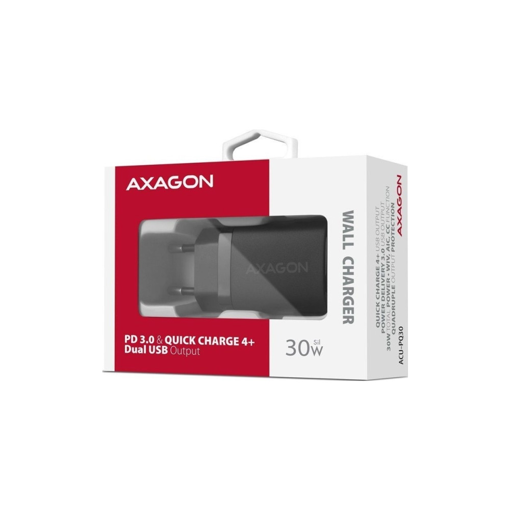 Produktbild för AXAGON ACU-PQ30 strömadapter - USB typ A, USB-C - 30 Watt