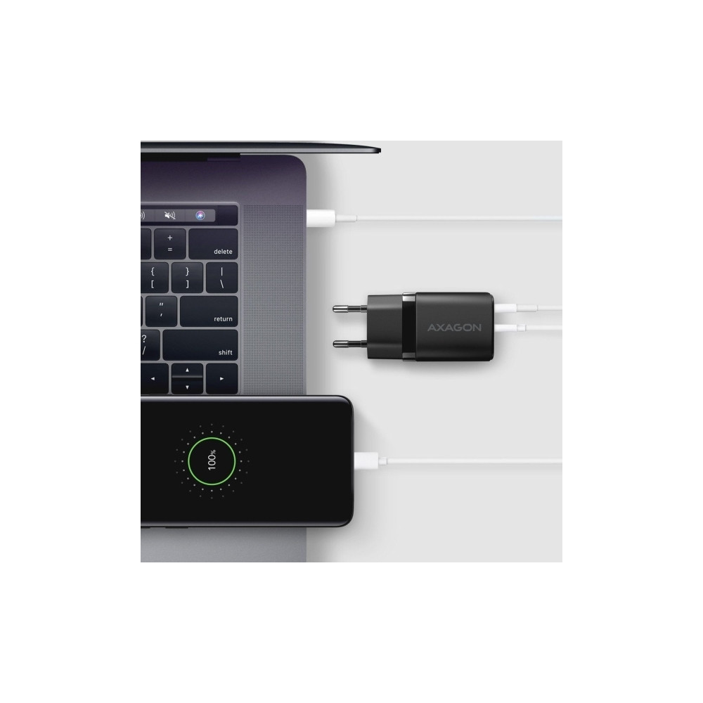 Produktbild för AXAGON ACU-PQ30 strömadapter - USB typ A, USB-C - 30 Watt