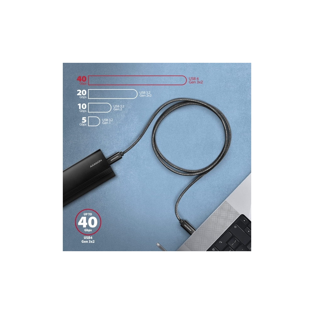 Produktbild för AXAGON - USB typ C-kabel - USB-C till USB-C