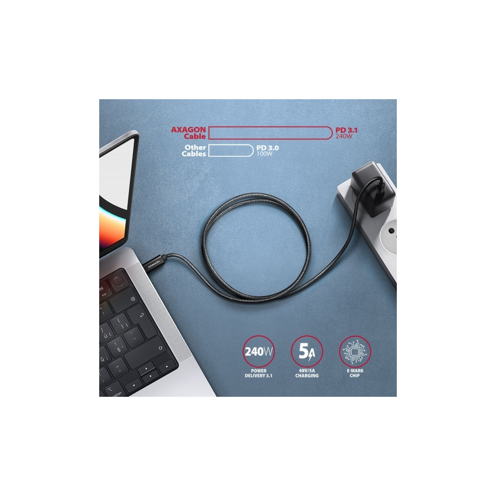 Produktbild för AXAGON - USB typ C-kabel - USB-C till USB-C