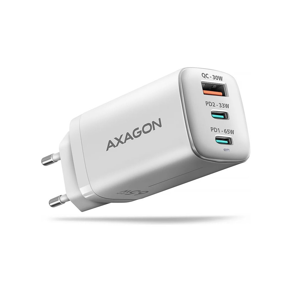 Produktbild för AXAGON ACU-DPQ65W strömadapter - USB typ A, 2 x USB-C - 65 Watt