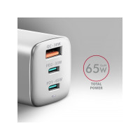 Produktbild för AXAGON ACU-DPQ65W strömadapter - USB typ A, 2 x USB-C - 65 Watt