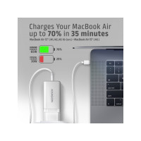 Produktbild för AXAGON ACU-DPQ65W strömadapter - USB typ A, 2 x USB-C - 65 Watt