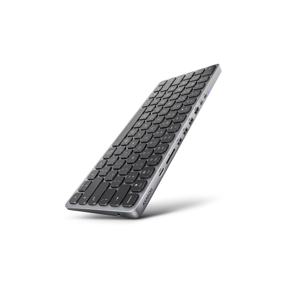 Produktbild för Klawiatura Axagon HMC-KB-US Klawiatura USB-C 5Gbps med HUB,...
