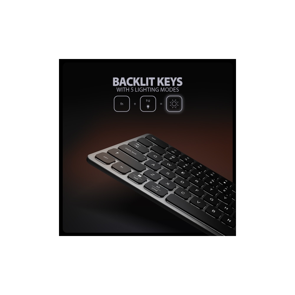 Produktbild för Klawiatura Axagon HMC-KB-US Klawiatura USB-C 5Gbps med HUB,...