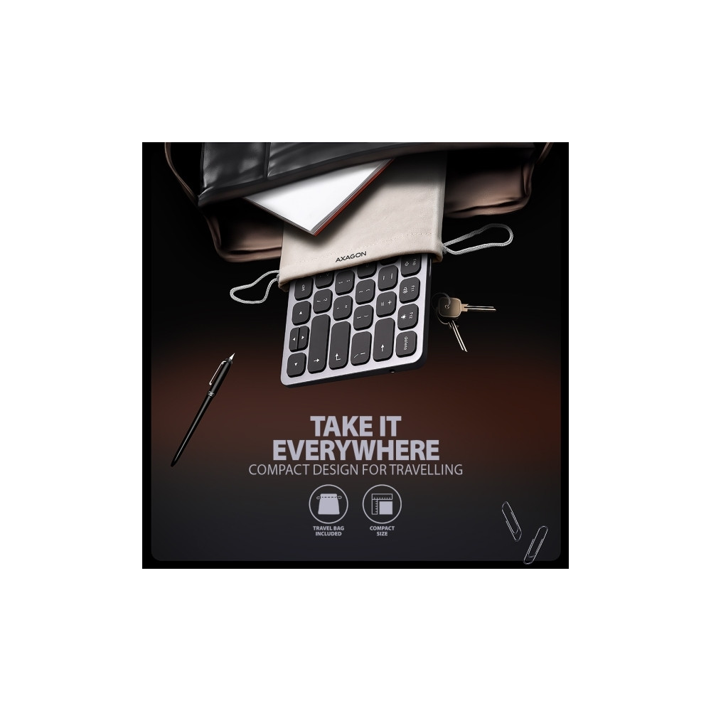 Produktbild för Klawiatura Axagon HMC-KB-US Klawiatura USB-C 5Gbps med HUB,...