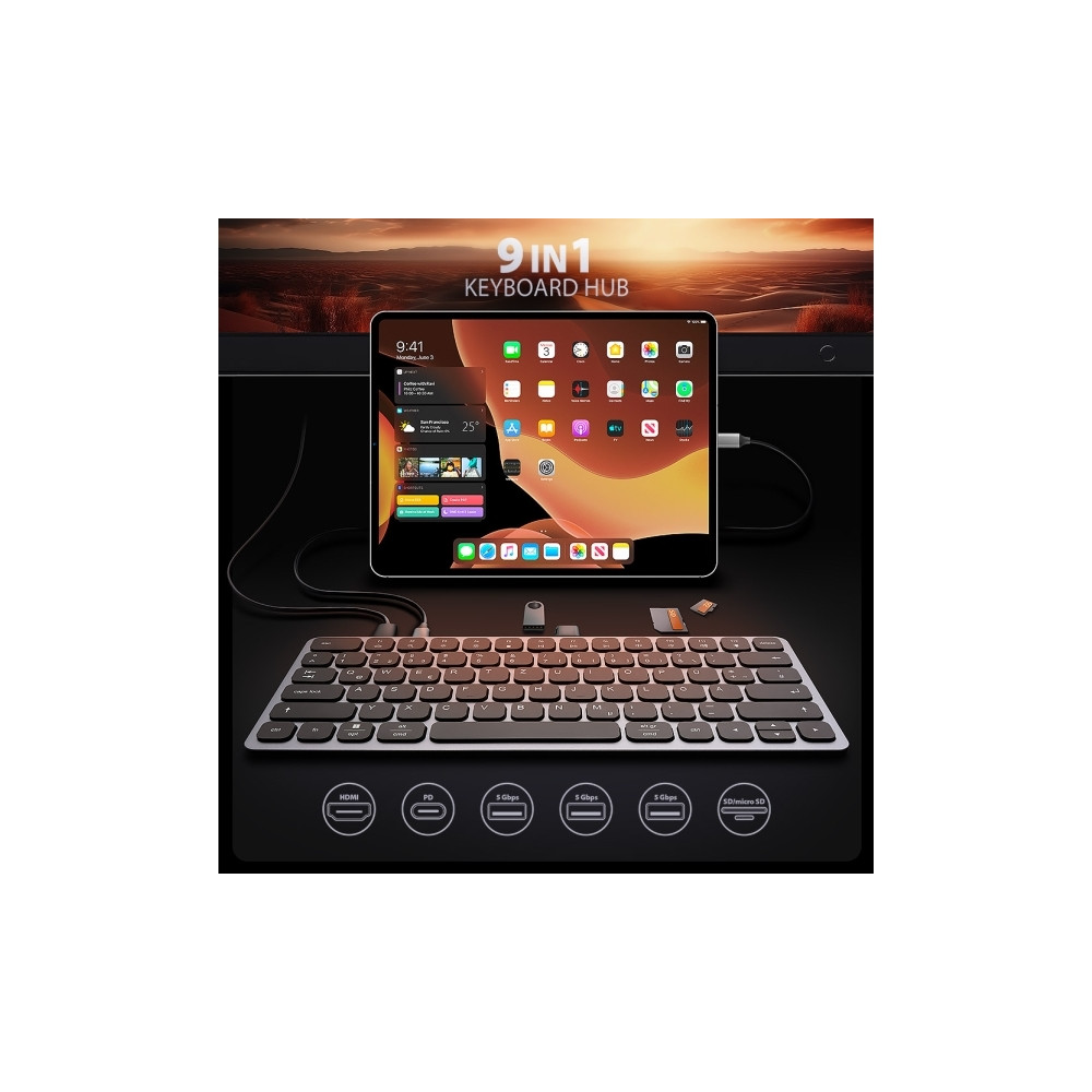 Produktbild för Axagon HMC-KB-GE, Kabel, USB 3.2 Gen 1 (3.1 Gen 1) Type-C, 1...