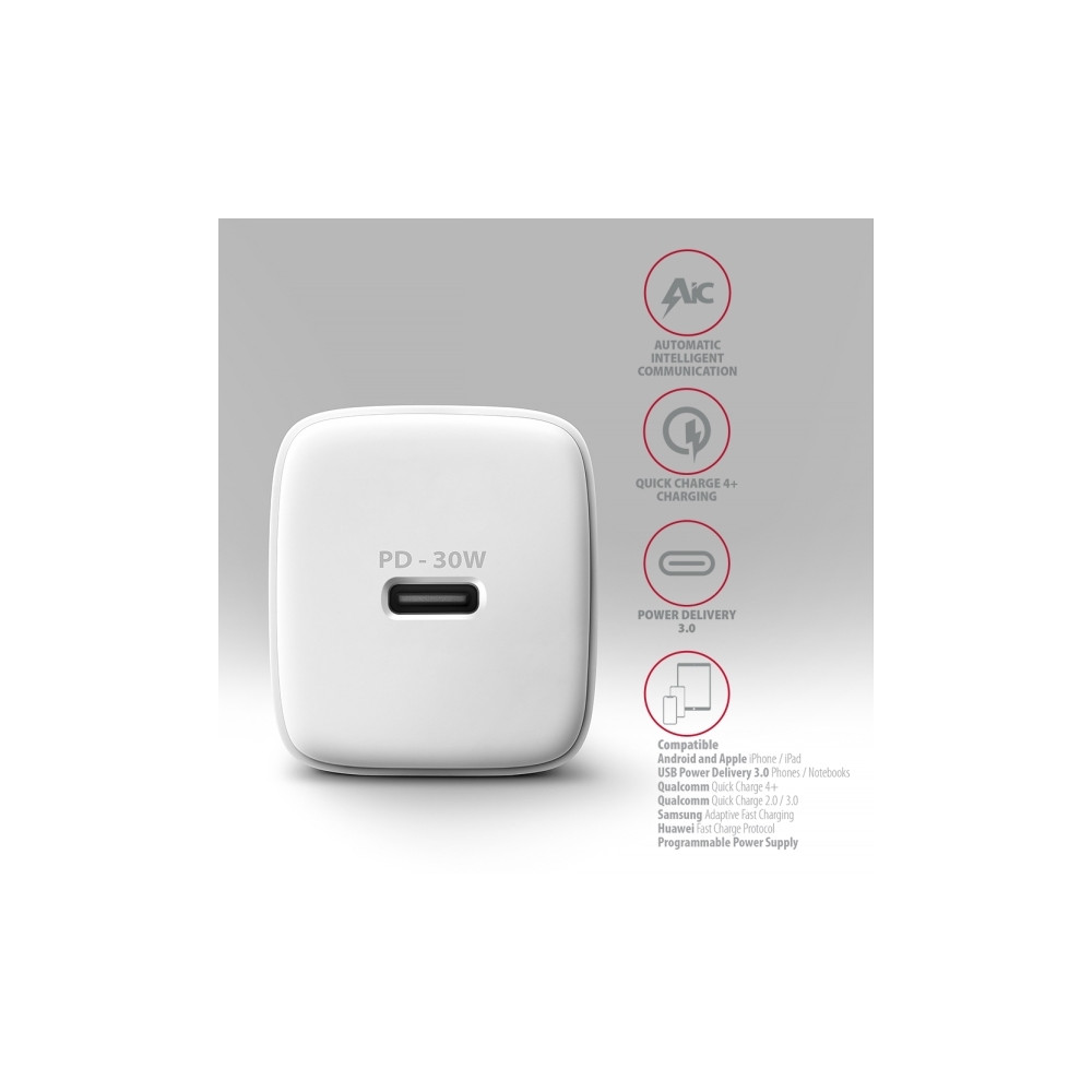 Produktbild för AXAGON ACU-PD30W strömadapter - USB-C - 30 watt