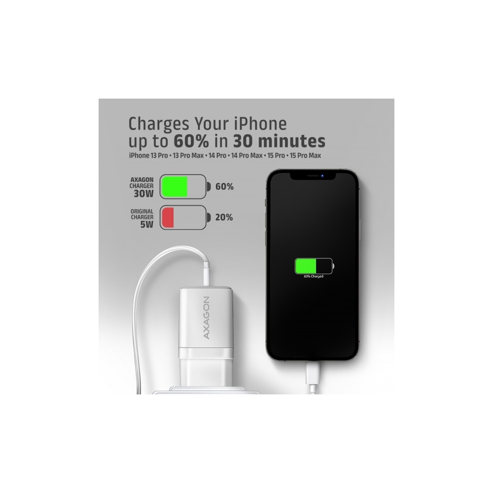 Produktbild för AXAGON ACU-PD30W strömadapter - USB-C - 30 watt