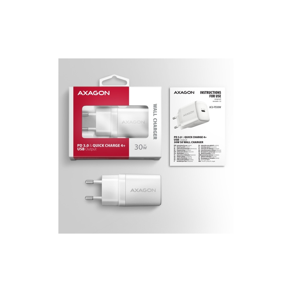 Produktbild för AXAGON ACU-PD30W strömadapter - USB-C - 30 watt