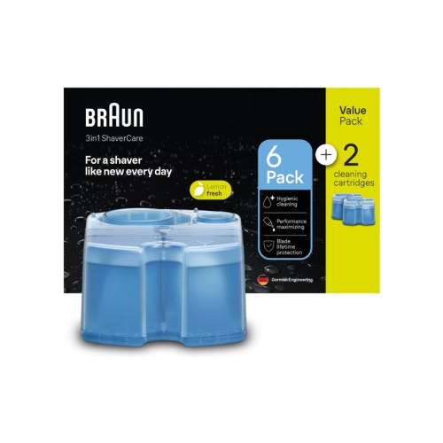 Braun Rengöringsstation för rakapparat refillpatroner 6+2 promo pa...