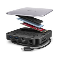 Produktbild för AXAGON HMC-UFO - dockningsstation - USB-C 3.2 Gen 2 - HDMI - 1GbE