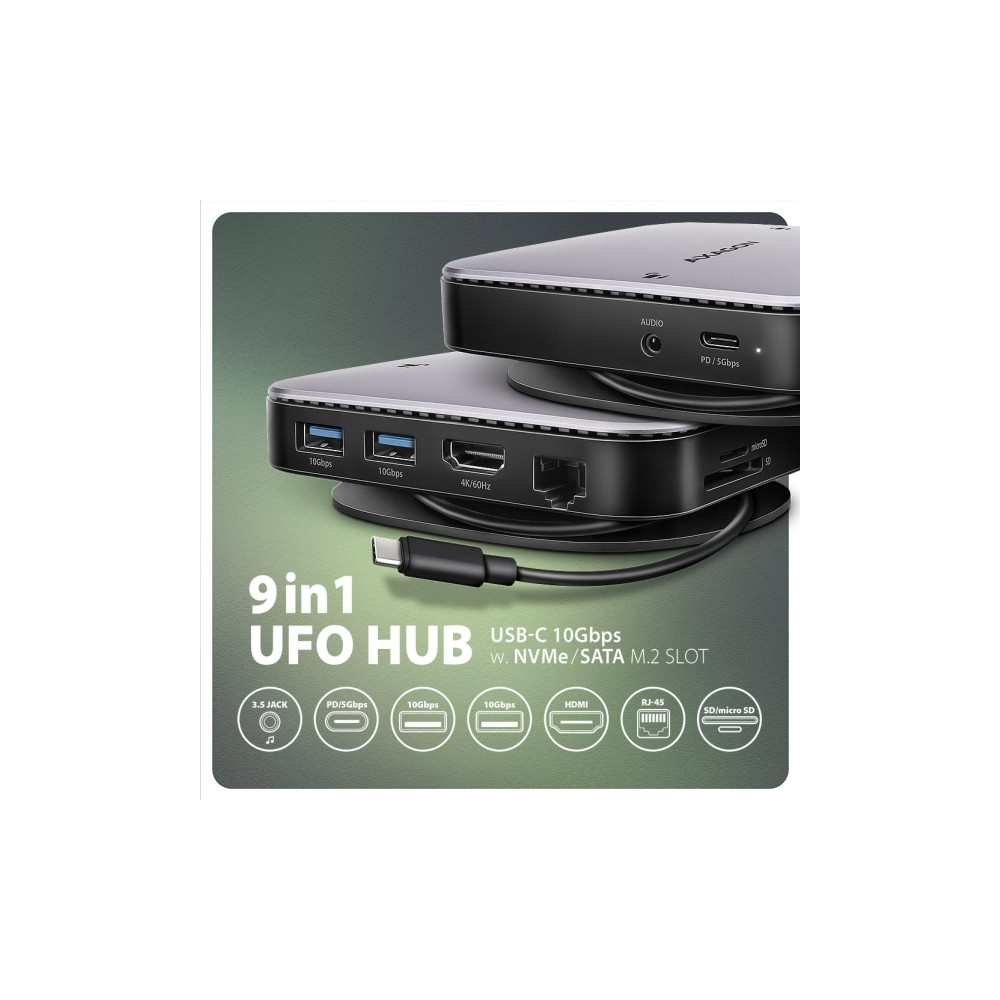 Produktbild för AXAGON HMC-UFO - dockningsstation - USB-C 3.2 Gen 2 - HDMI - 1GbE