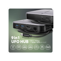 Produktbild för AXAGON HMC-UFO - dockningsstation - USB-C 3.2 Gen 2 - HDMI - 1GbE