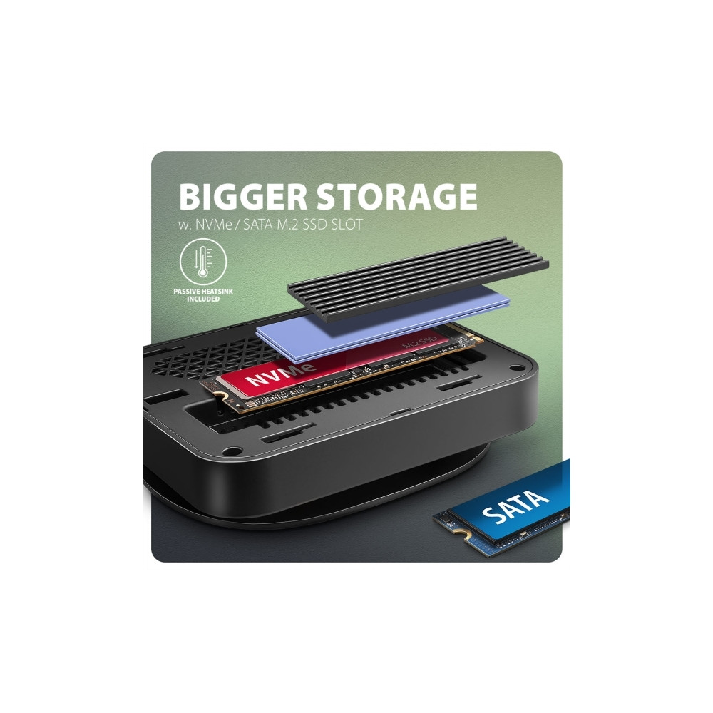 Produktbild för AXAGON HMC-UFO - dockningsstation - USB-C 3.2 Gen 2 - HDMI - 1GbE