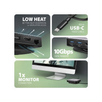 Produktbild för AXAGON HMC-UFO - dockningsstation - USB-C 3.2 Gen 2 - HDMI - 1GbE