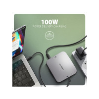 Produktbild för AXAGON HMC-UFO - dockningsstation - USB-C 3.2 Gen 2 - HDMI - 1GbE