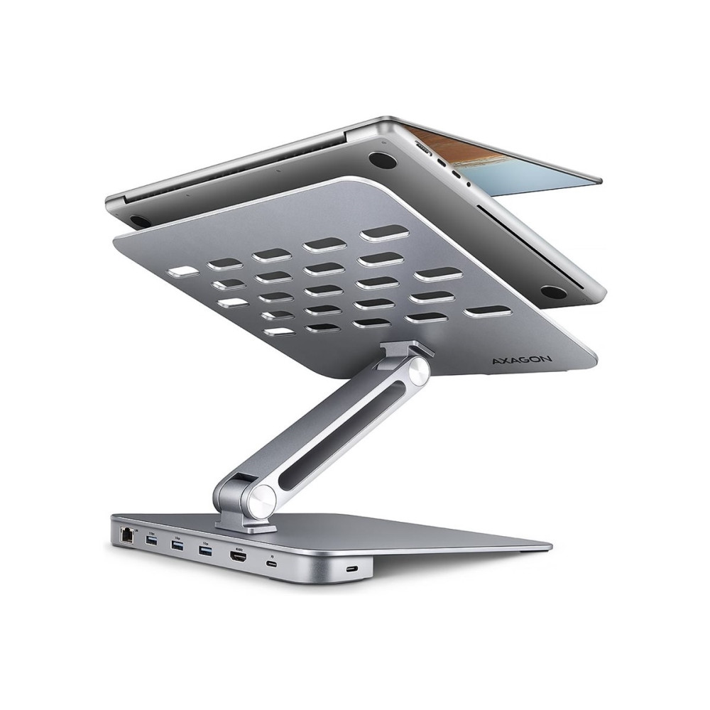 Produktbild för AXAGON HMC-STND - dockningsstation + ställ för bärbar dator - USB-C 3.2 Gen 1 - HDMI - 1GbE