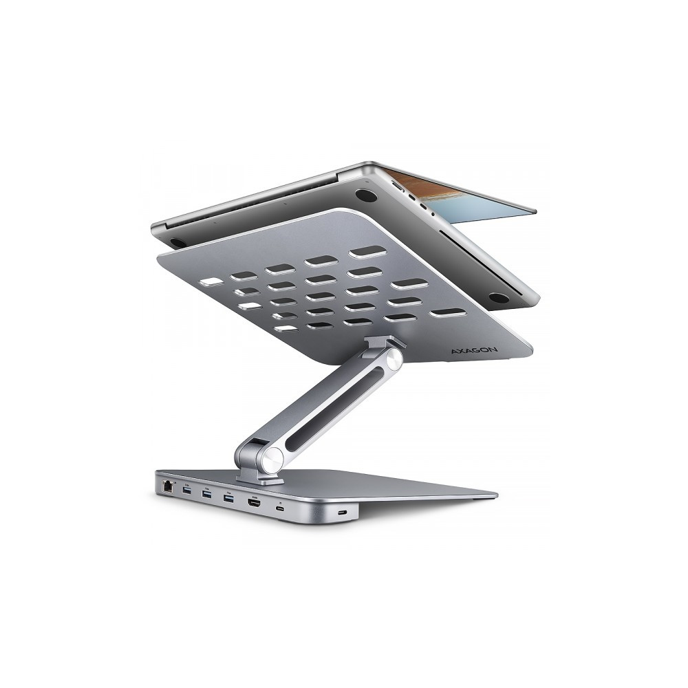 Produktbild för AXAGON HMC-STND - dockningsstation + ställ för bärbar dator - USB-C 3.2 Gen 1 - HDMI - 1GbE