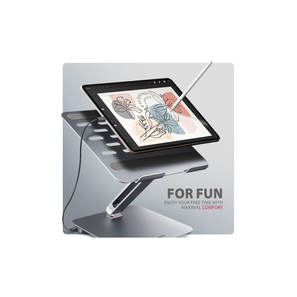 Produktbild för AXAGON HMC-STND - dockningsstation + ställ för bärbar dator - USB-C 3.2 Gen 1 - HDMI - 1GbE