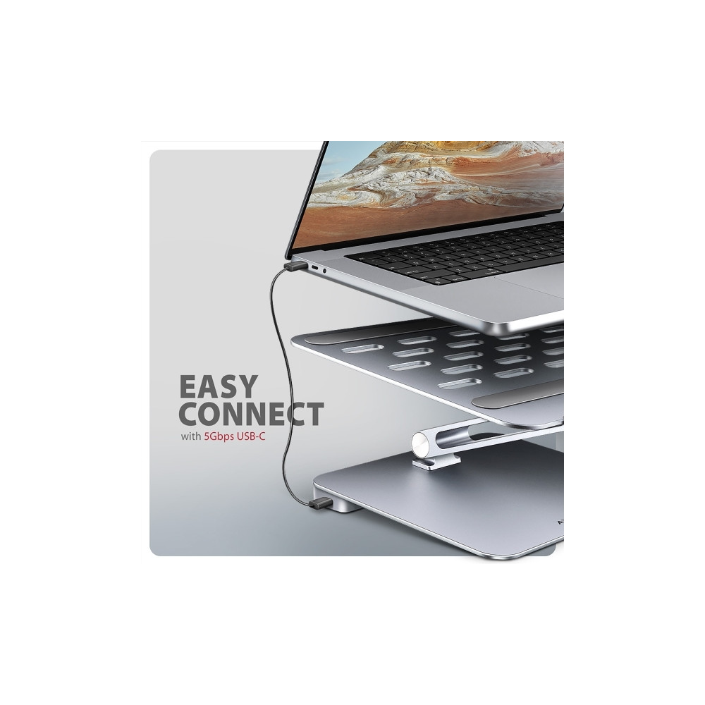 Produktbild för AXAGON HMC-STND - dockningsstation + ställ för bärbar dator - USB-C 3.2 Gen 1 - HDMI - 1GbE