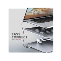 Produktbild för AXAGON HMC-STND - dockningsstation + ställ för bärbar dator - USB-C 3.2 Gen 1 - HDMI - 1GbE