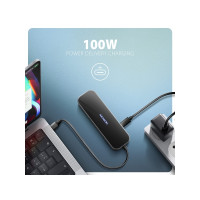 Produktbild för AXAGON HMC-6GLN Glass - dockningsstation - USB-C 3.2 Gen 1 / USB 3.0 / USB4 / Thunderbolt 3 / Thunderbolt 4 - HDMI - 1GbE