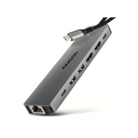 Produktbild för AXAGON HMC-7HX2 - dockningsstation - USB-C 3.2 Gen 1 - 2 x HDMI - 1GbE