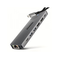 Produktbild för AXAGON HMC-7HX2 - dockningsstation - USB-C 3.2 Gen 1 - 2 x HDMI - 1GbE