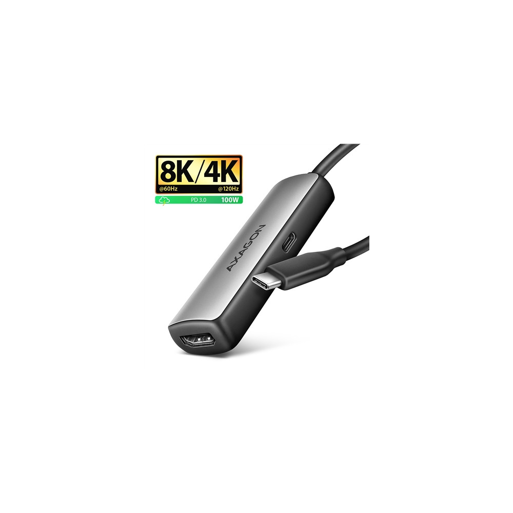 Produktbild för AXAGON RVC-HI8KPD - videoadapterkabel - USB-C till HDMI - 16 cm