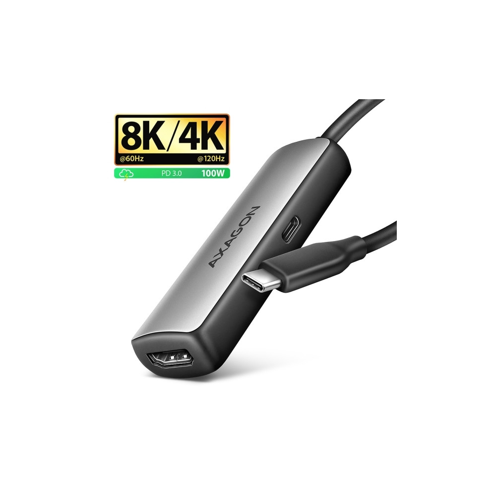 Produktbild för AXAGON RVC-HI8KPD - videoadapterkabel - USB-C till HDMI - 16 cm