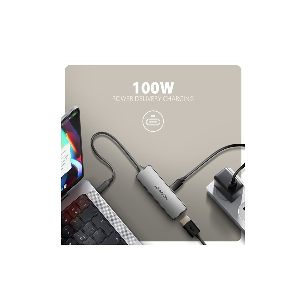 Produktbild för AXAGON RVC-HI8KPD - videoadapterkabel - USB-C till HDMI - 16 cm