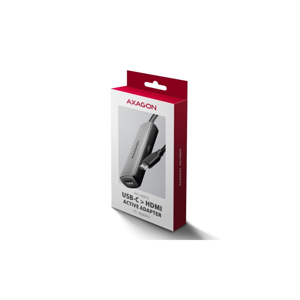 Produktbild för AXAGON RVC-HI8KPD - videoadapterkabel - USB-C till HDMI - 16 cm
