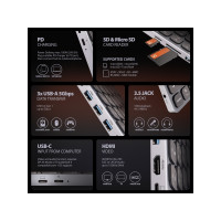 Produktbild för Axagon HMC-KB-NRD, Kabel, USB 3.2 Gen 1 (3.1 Gen 1) Type-C,...