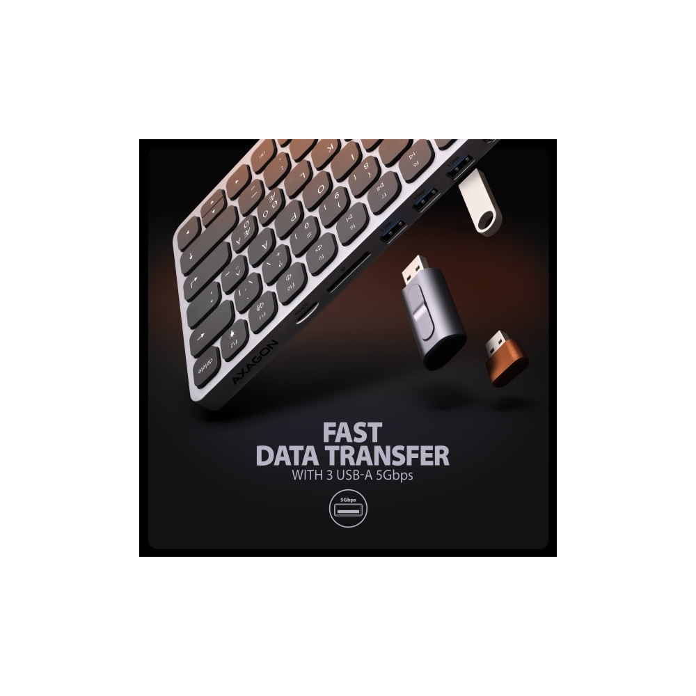 Produktbild för Axagon HMC-KB-NRD, Kabel, USB 3.2 Gen 1 (3.1 Gen 1) Type-C,...