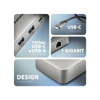 Produktbild för HUB USB Axagon HMC-CUB83X2, USB 10Gbps hubb, 2x USB-A, USB-C...