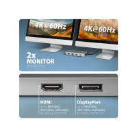 Produktbild för HUB USB Axagon HMC-CUB83X2, USB 10Gbps hubb, 2x USB-A, USB-C...