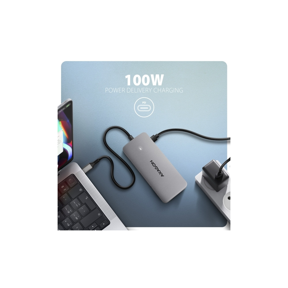 Produktbild för HUB USB Axagon HMC-CUB83X2, USB 10Gbps hubb, 2x USB-A, USB-C...