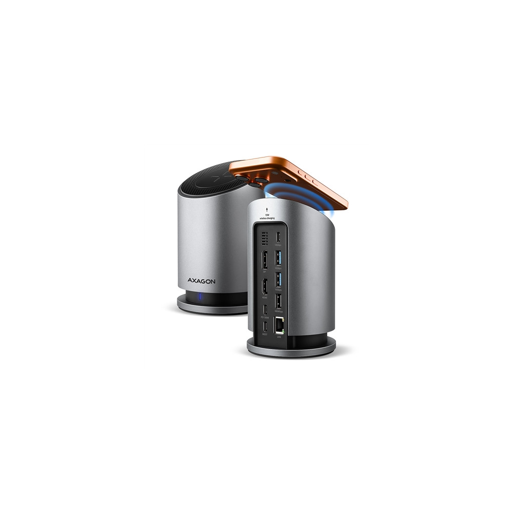 Produktbild för AXAGON HMC-WL9 - dockningsstation - USB-C 3.2 Gen 2 / Thunderbolt 3 / Thunderbolt 4 / Thunderbolt 5 - HDMI, DP - 1GbE