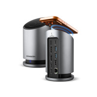 Produktbild för AXAGON HMC-WL9 - dockningsstation - USB-C 3.2 Gen 2 / Thunderbolt 3 / Thunderbolt 4 / Thunderbolt 5 - HDMI, DP - 1GbE