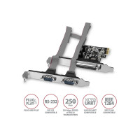 Produktbild för AXAGON PCEA-PSN - seriell adapter - PCIe 2.0 x16 - RS-232 x 2 + parallell x 1