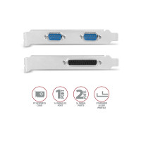 Produktbild för AXAGON PCEA-PSN - seriell adapter - PCIe 2.0 x16 - RS-232 x 2 + parallell x 1