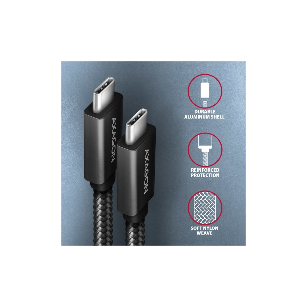 Produktbild för AXAGON BUCM32-CM20AB - USB typ C-kabel - 24 pin USB-C till 24 pin USB-C - 2 m