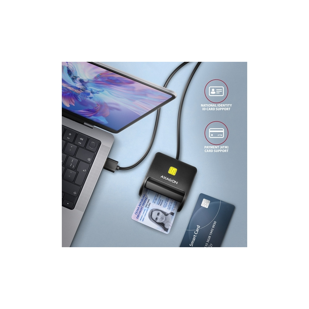 Produktbild för AXAGON CRE-SM3SD - SMART-kortläsare - USB 2.0