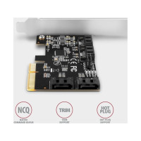 Produktbild för Axagon PCES-SA4X4, PCIe, SATA, Hankoppling, Fullhöjd/låg pro...